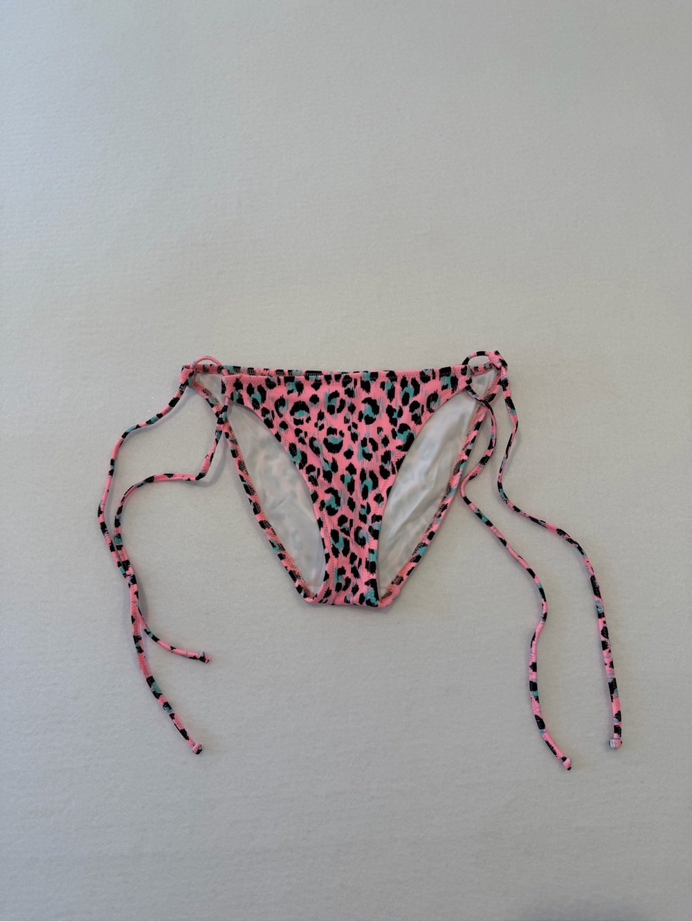 Freya Women’s Pink Leopard Print Tie-Side Bikini Bottoms Small Unworn